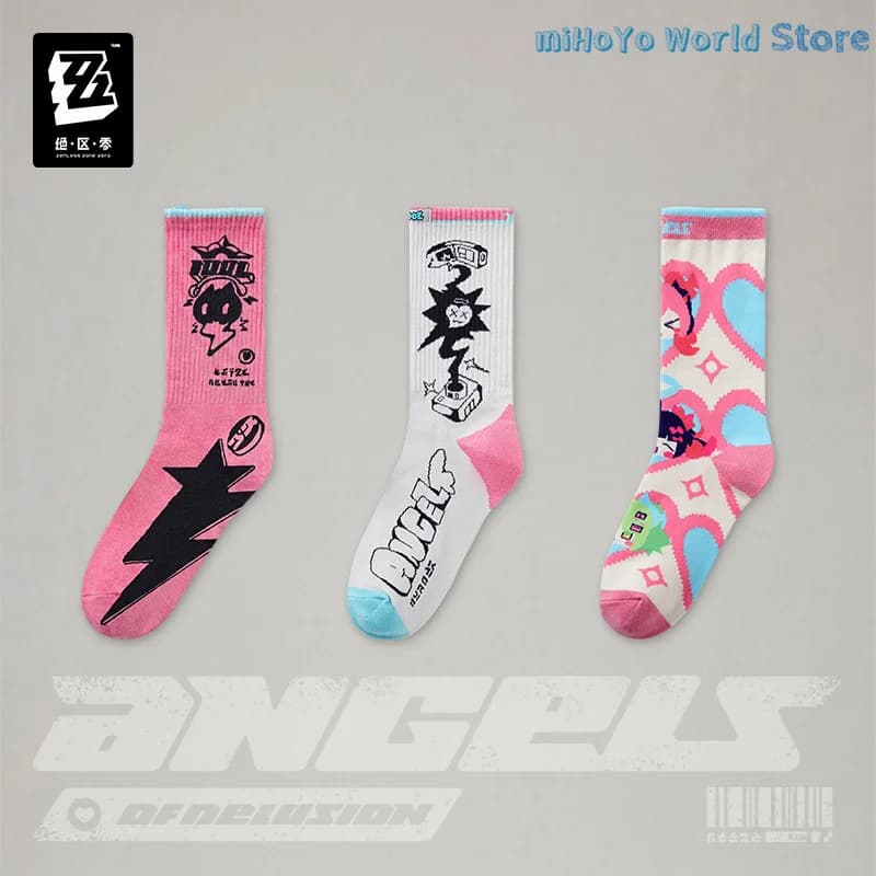 Original ZZZ Socks STUDIO Angels of Delusion Aria Sunna Nangong Yu Printed E mbroidered Socks Cosplay Gifts Zenless Zone Zero