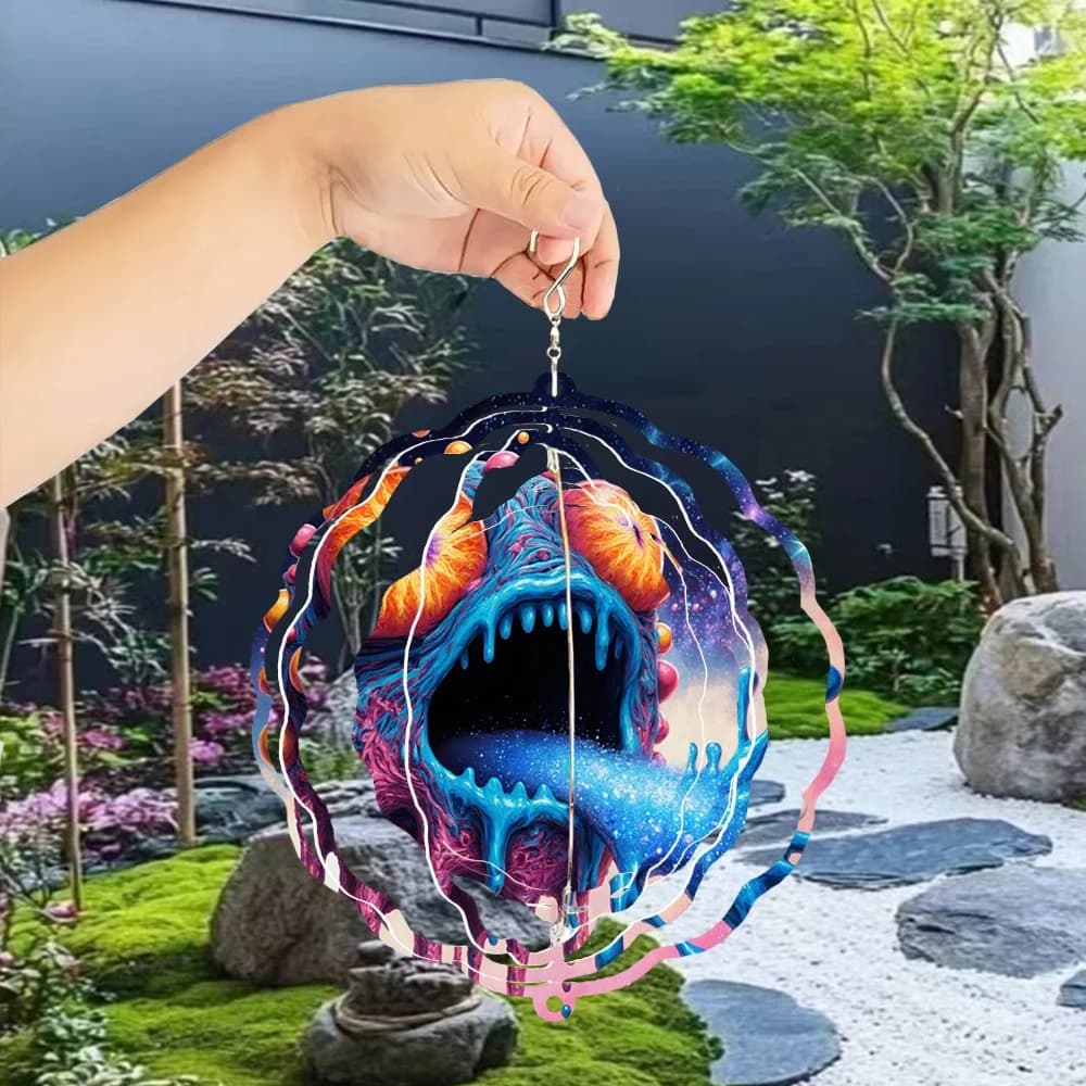 Alien Enormous Eye Wind Chime, Cyberpunk Horror Style Strong Dynamic Artistic Effect, Very Suitable for Decorating Courtyards