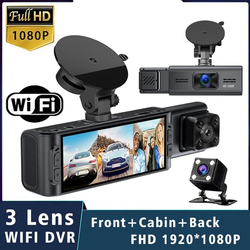 Wifi 3 car lenses DVR 1080P Dash Camera Three-channel Dashcam Vehicle camera Dash Cam Drive Interior recorder Mini Dvr Black box