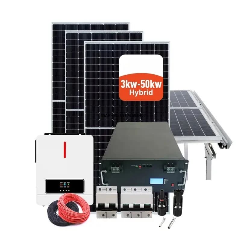 Sistema di batterie ibride per accumulo di energia solare Pannello solare da 10KW a 50KW Pannello solare con batteria e inverter