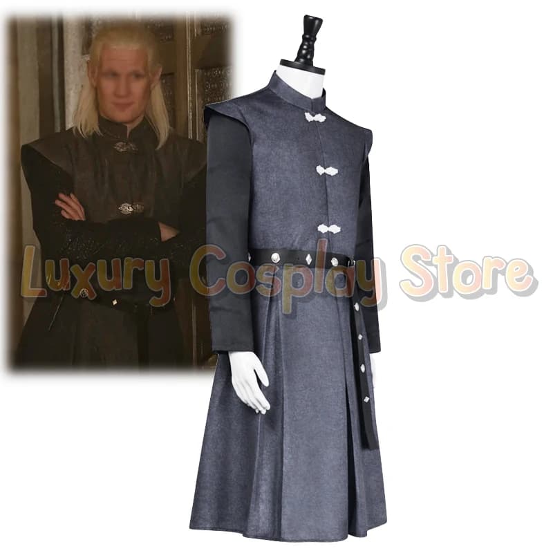 Costume da Guerriero Medievale per Adulti, Cosplay Daemon Targaryen, Costume da Principe Drago per Halloween e Feste in Maschera per Uomini