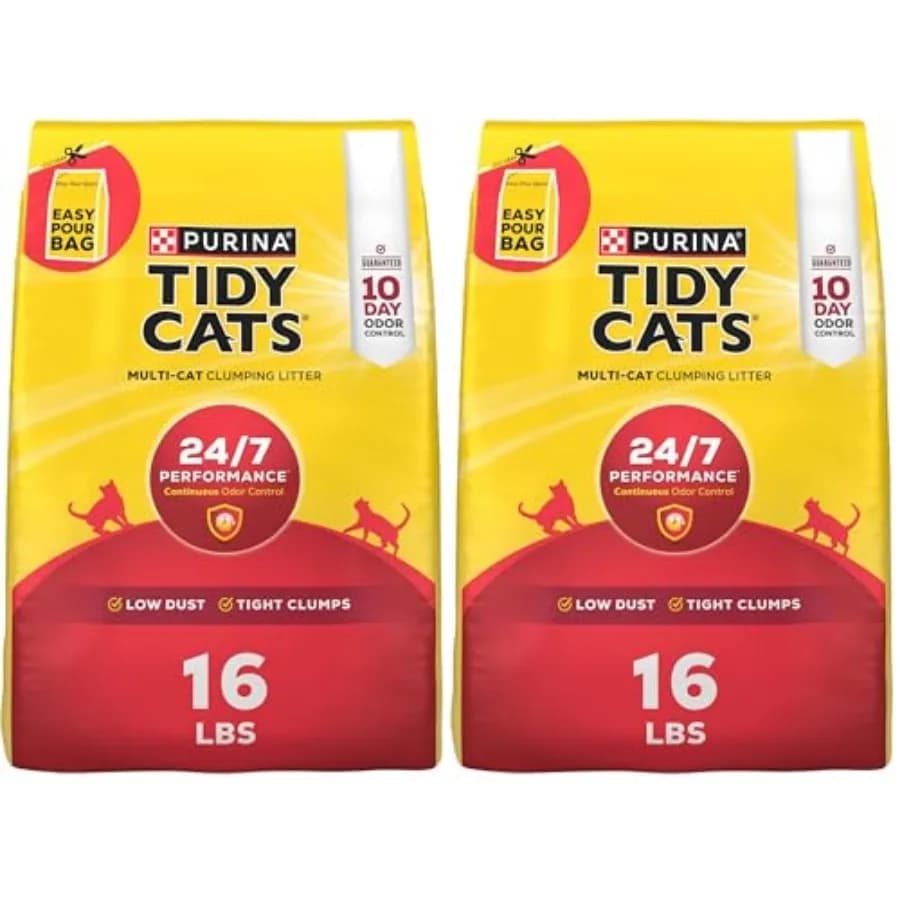 Purina Clumping Cat Litter Odor Control, 24/7 Performance Multi Cat Litter - 16 lb. Bag Pack of 2