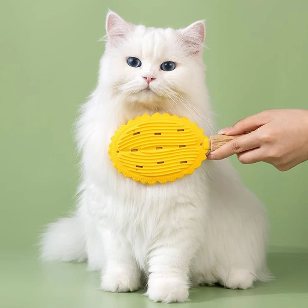 1pc Cute Durian‑Shaped Pet Grooming Brush, Soft Hair Remover Comb for Cat Dog, Massage Shedding Brush, Pet Hair Removal Tool