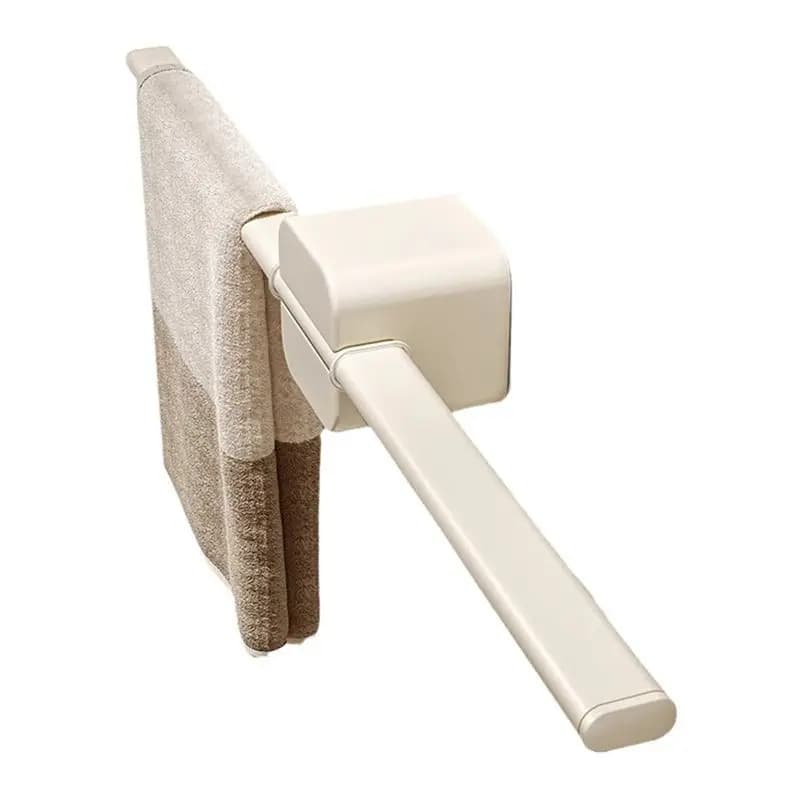 ABLU - Portasciugamani da Bagno Bianco Crema, Supporto a Parete per Asciugamani, Portaoggetti Senza Foratura, Gadget per l'Organizzazione Domestica