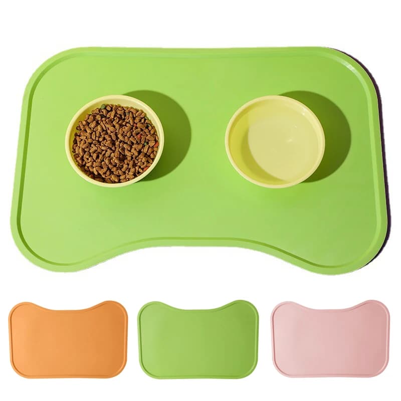 Ciotola per cani e gatti Tappetino per alimenti con labbra alte Tappetino per alimenti per animali domestici impermeabile in silicone Vassoio per mangiatoia per cuccioli Cuscino per acqua Tappetino per snack Roba