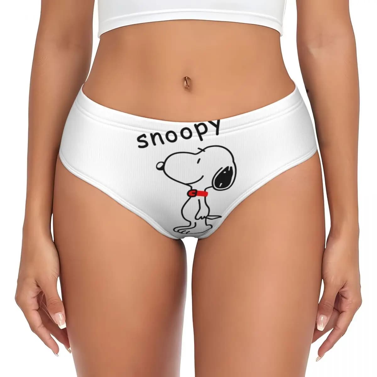Women's Personalized Slips with Anime Stamps, Manga, Snoopy and Woodstock, Female Elasticized Mutande
