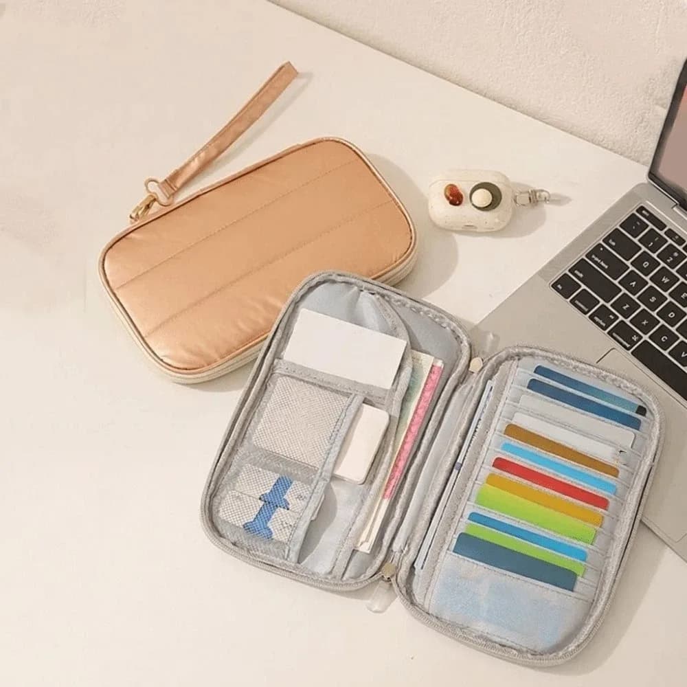 Large Capacity Multi-layer Passport Bag Waterproof with Handle Credit Card Holder Safe Ticket Organizer for Home