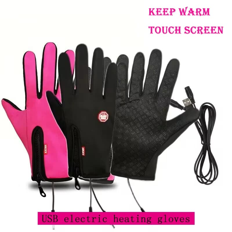 Guanti riscaldati per bici elettrica Guanti riscaldati USB Riscaldamento touch screen Guanti termici unisex per pesca all'aperto Moto ciclismo