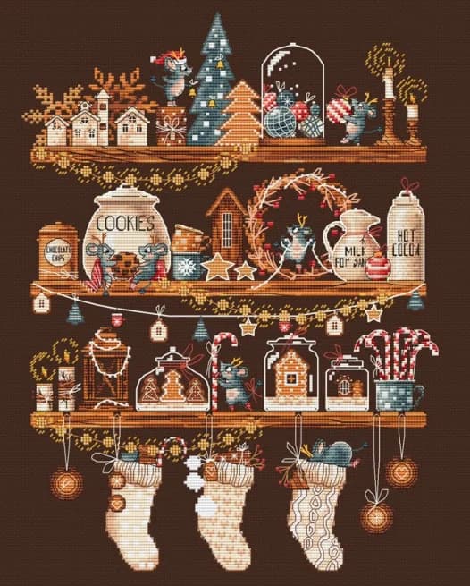 Set di ricamo a punto croce 14CT non stampato per Natale, 37-46, per decorazioni domestiche fai da te