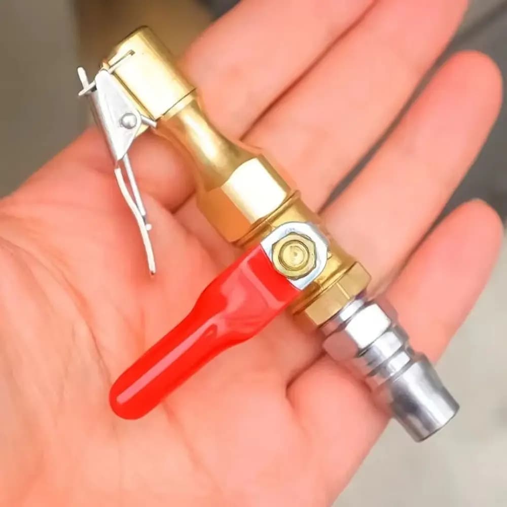 Valvola di gonfiaggio rapido per pneumatici con clip, attacco a sgancio rapido, design con blocco valvola, attacco aria rapido