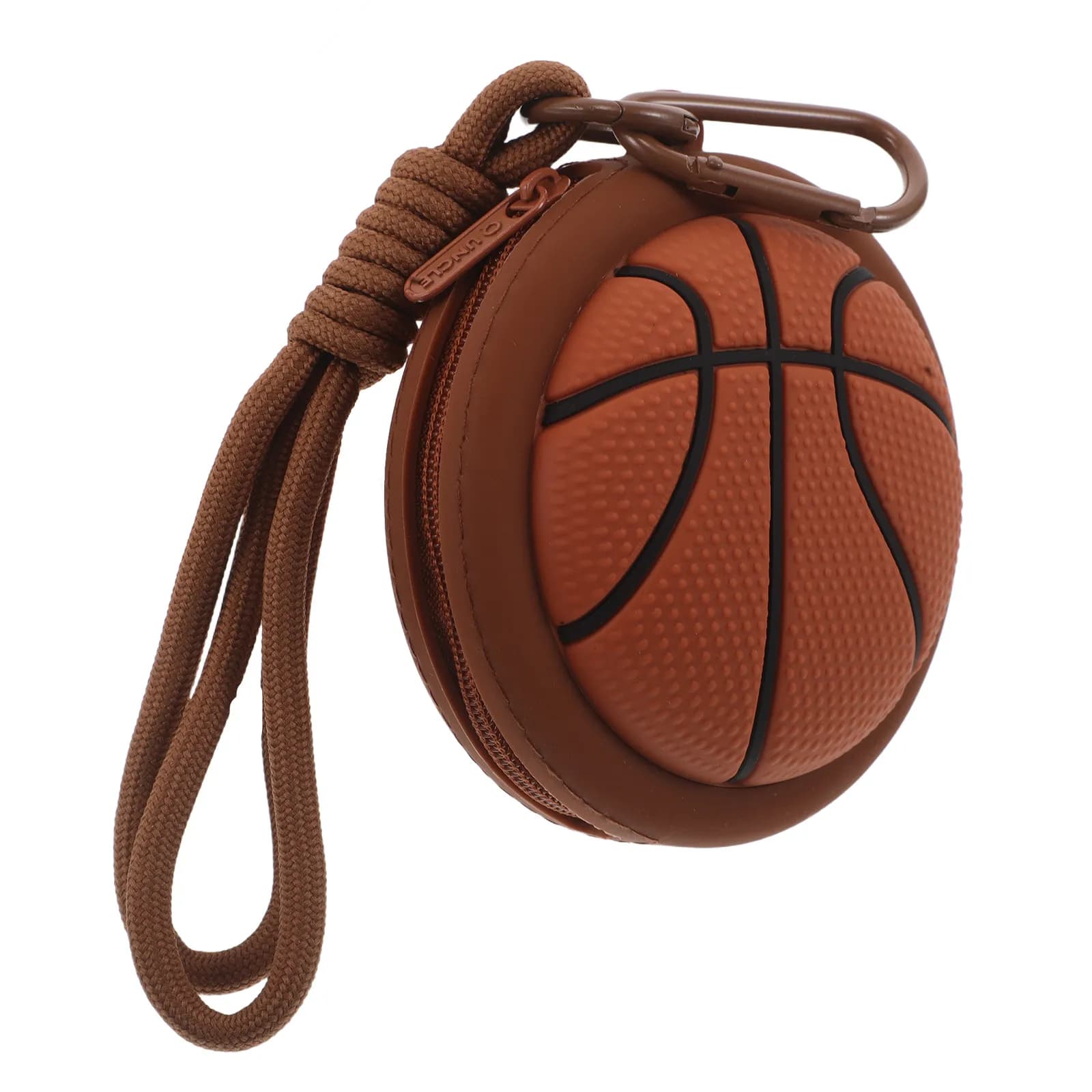 Portamonete in silicone a forma di pallone da basket, mini pochette sportiva con cerniera, organizer portachiavi, custodia per auricolari, portafoglio, ciondolo, portamonete portatile per piccole monete