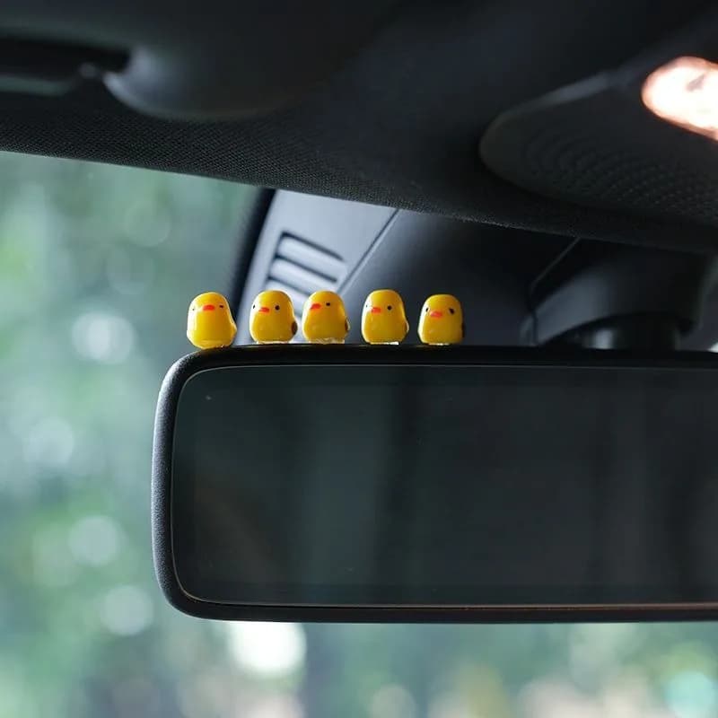 Sympathetic mini duck interior decoration for auto mirror automatic retrovisor ornaments for dashboard for women man gift accessories for cars