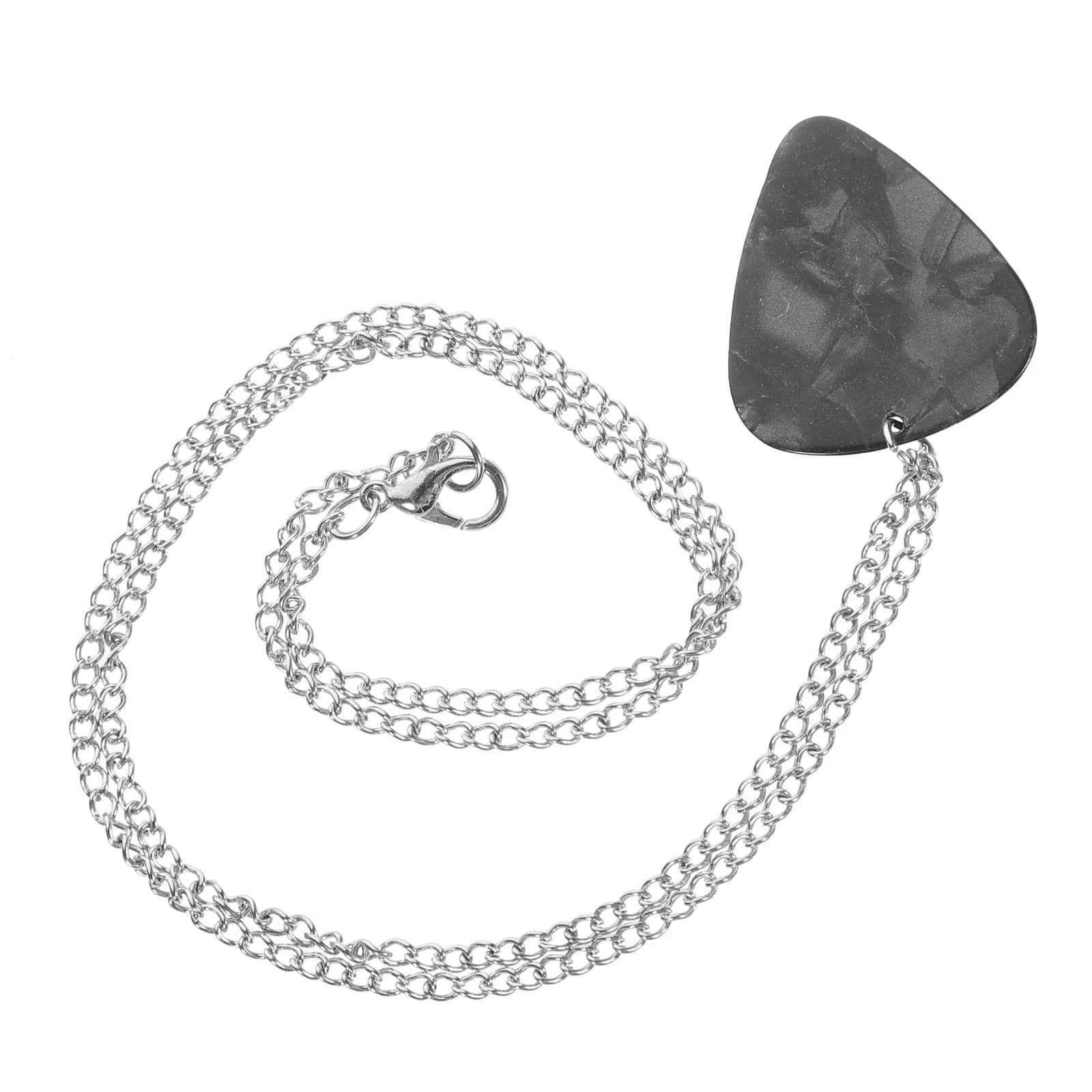 Collana Creativa con Plettro Decorativo in Acciaio Inossidabile, Ciondolo a Forma di Plettro per Chitarristi, Musicisti, Regalo per Feste