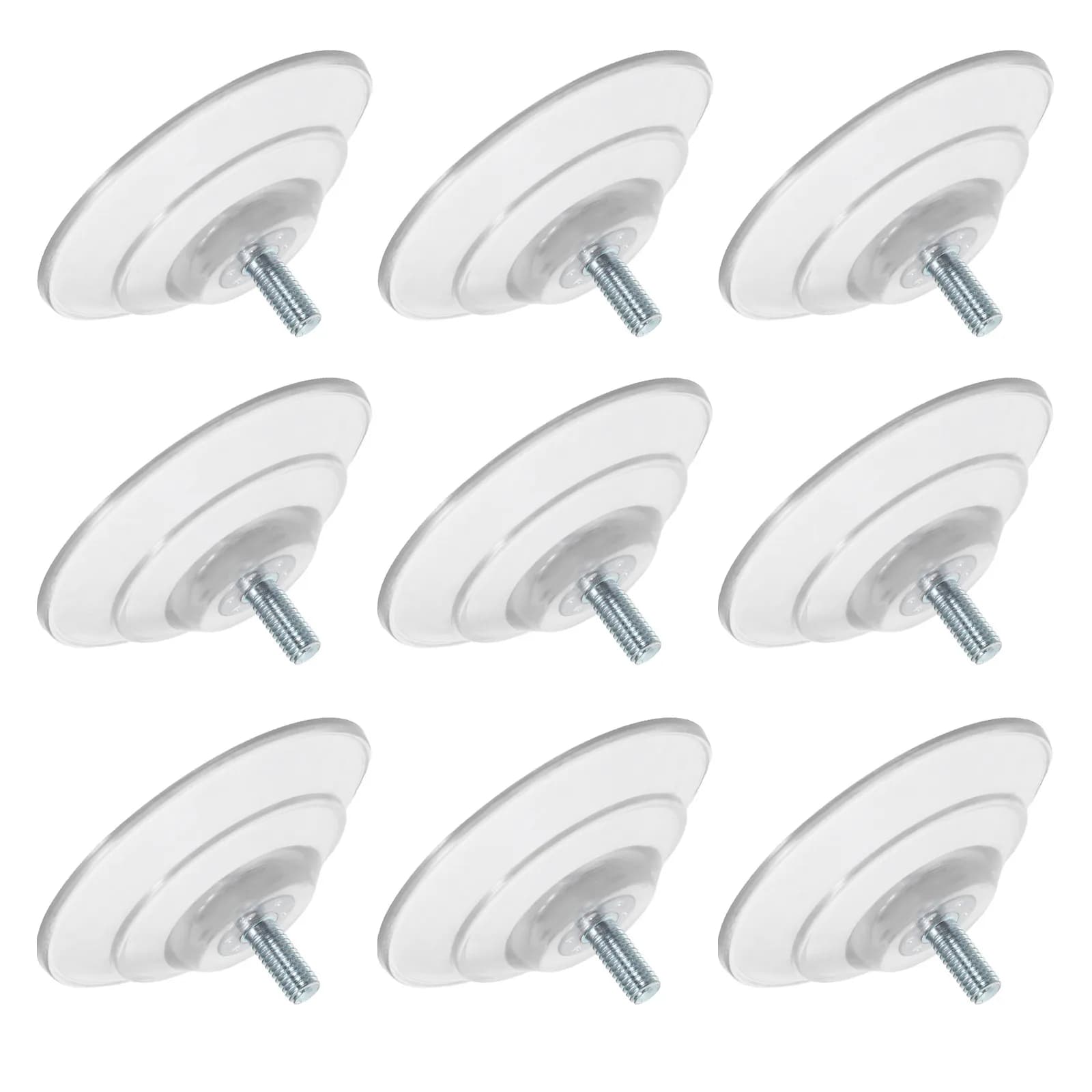 10Sets Strong Screw on Suction Cup Hooks Heavy Duty Clear Plastic Suction Pads for Glass Bathroom Kitchen Wall Mount