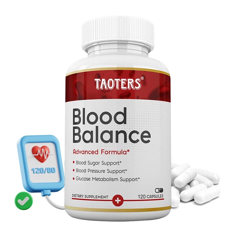 Supplement for Blood Balance with Garlic, Hawthorn Extract, Heart Health and Digestion, Metabolism Support, 120 Capsules