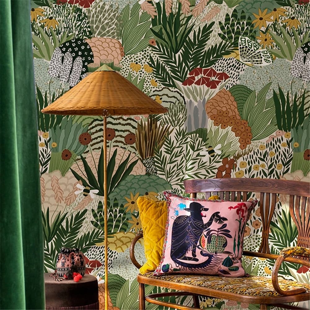 Personalizzato americano pianta TV sfondo carta da parati soggiorno camera da letto comodino murale ristorante ingresso carta da parati decorazione della casa
