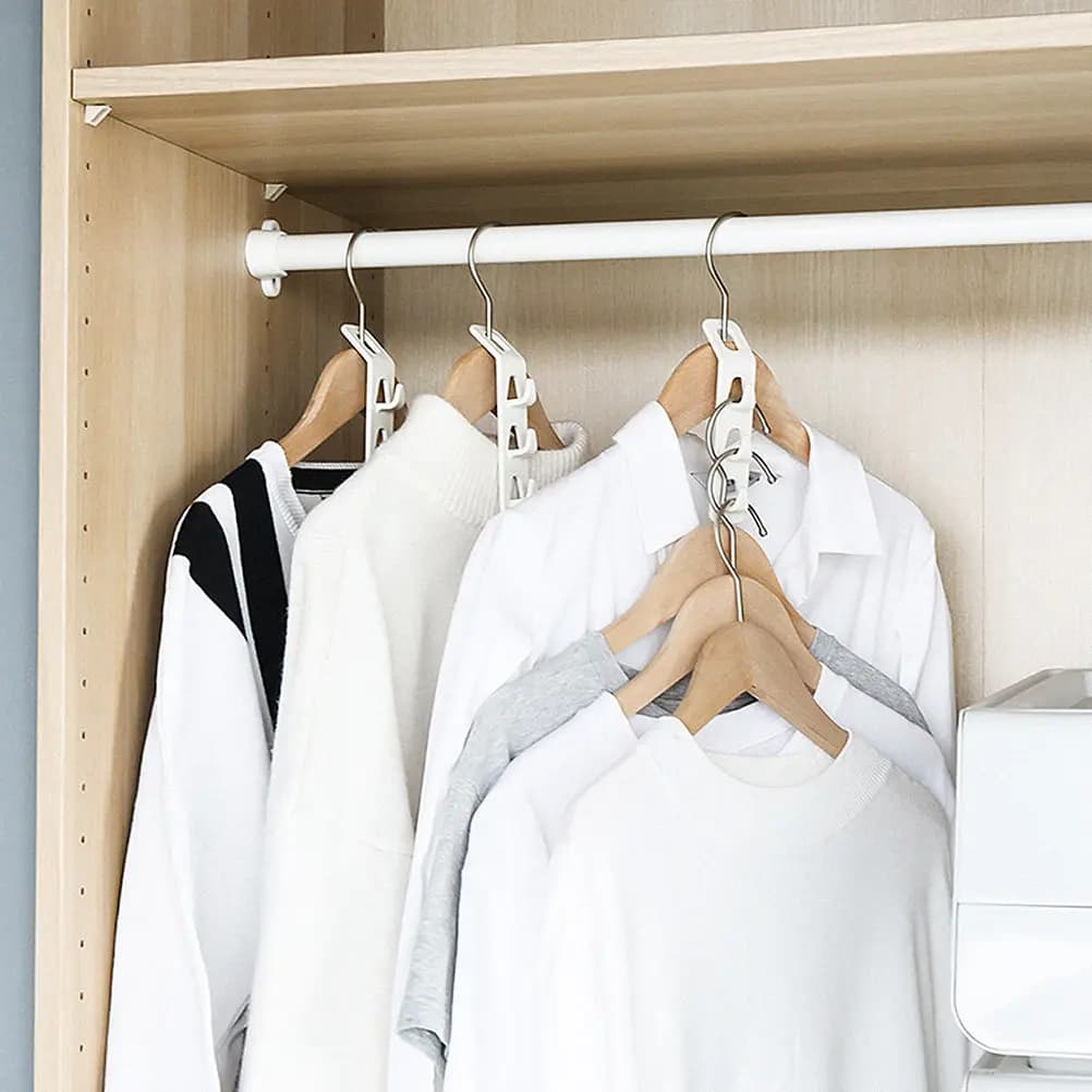4 Pieces Hook Connectors for ABS Clothes Hanger, Space Saving, Anti-slip, Waterfall, Wardrobe and Home Organization
