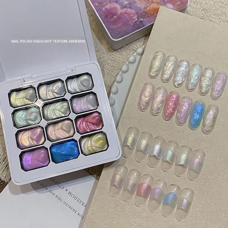 Smalto Gel Aurora Pearl Colors Nuova Texture Popolare, Semipermanente per Nail Art, Soak-off UV LED, Gel Modellante per Unghie