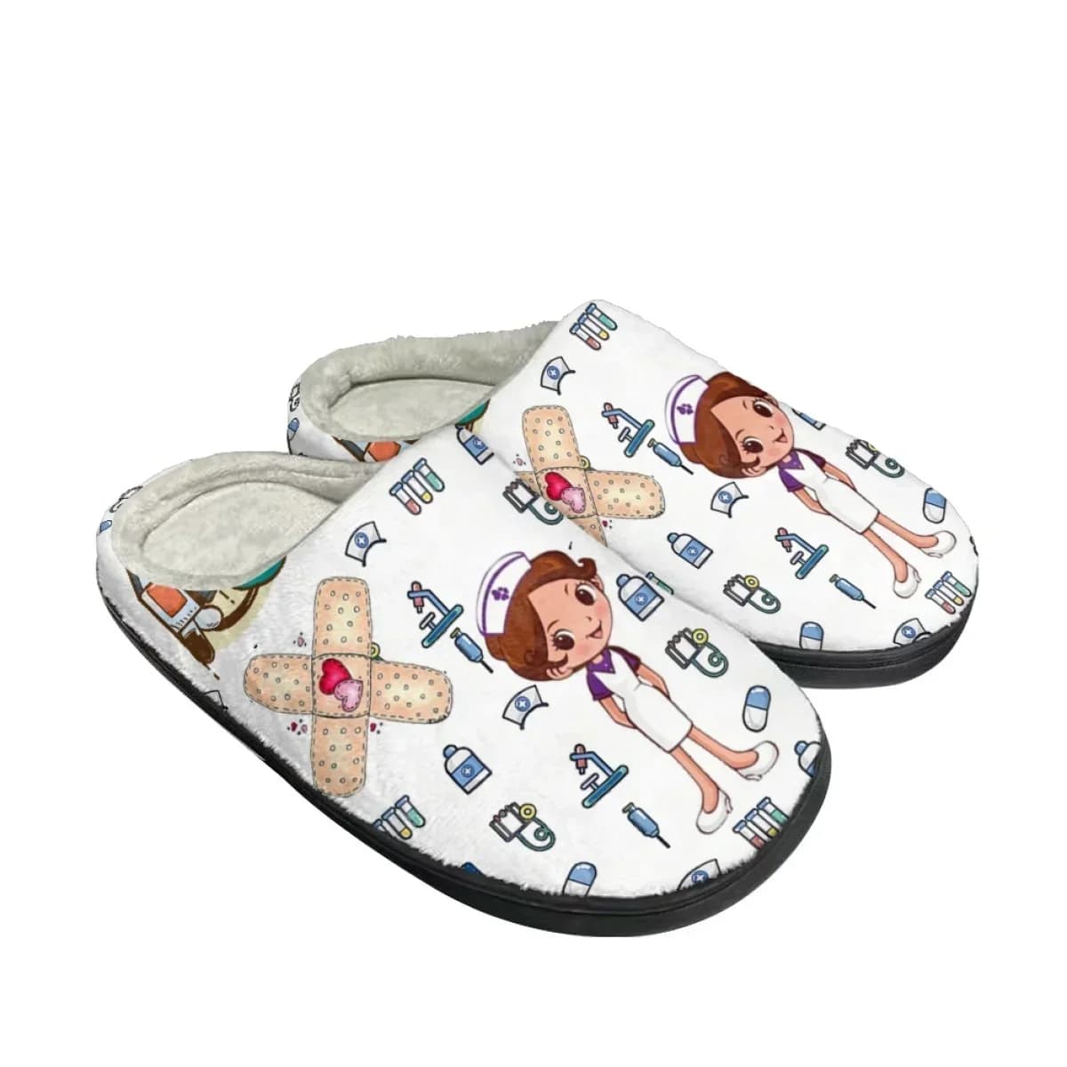Pantofole Invernali da Interno per Infermiere, Design Casual, Calde e Comode, Antiscivolo in Cotone per Uso Domestico