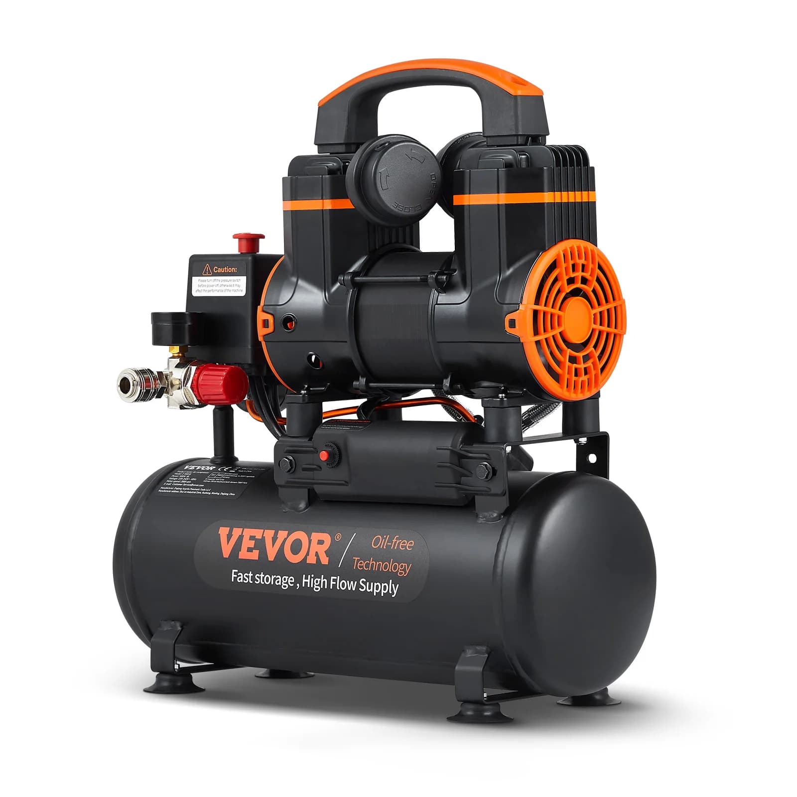 SucceBuy Silent Air Compressor 900W 1450W 1800W Quiet Oil-free Portable Air Pump for Repair Tire Inflation Whisper Compressor