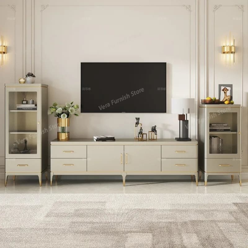 Mobile TV con Cassetti e Ripiani, Espositore per Monitor, per Soggiorno e Ufficio, Arredamento Universale, Replica di Mobili