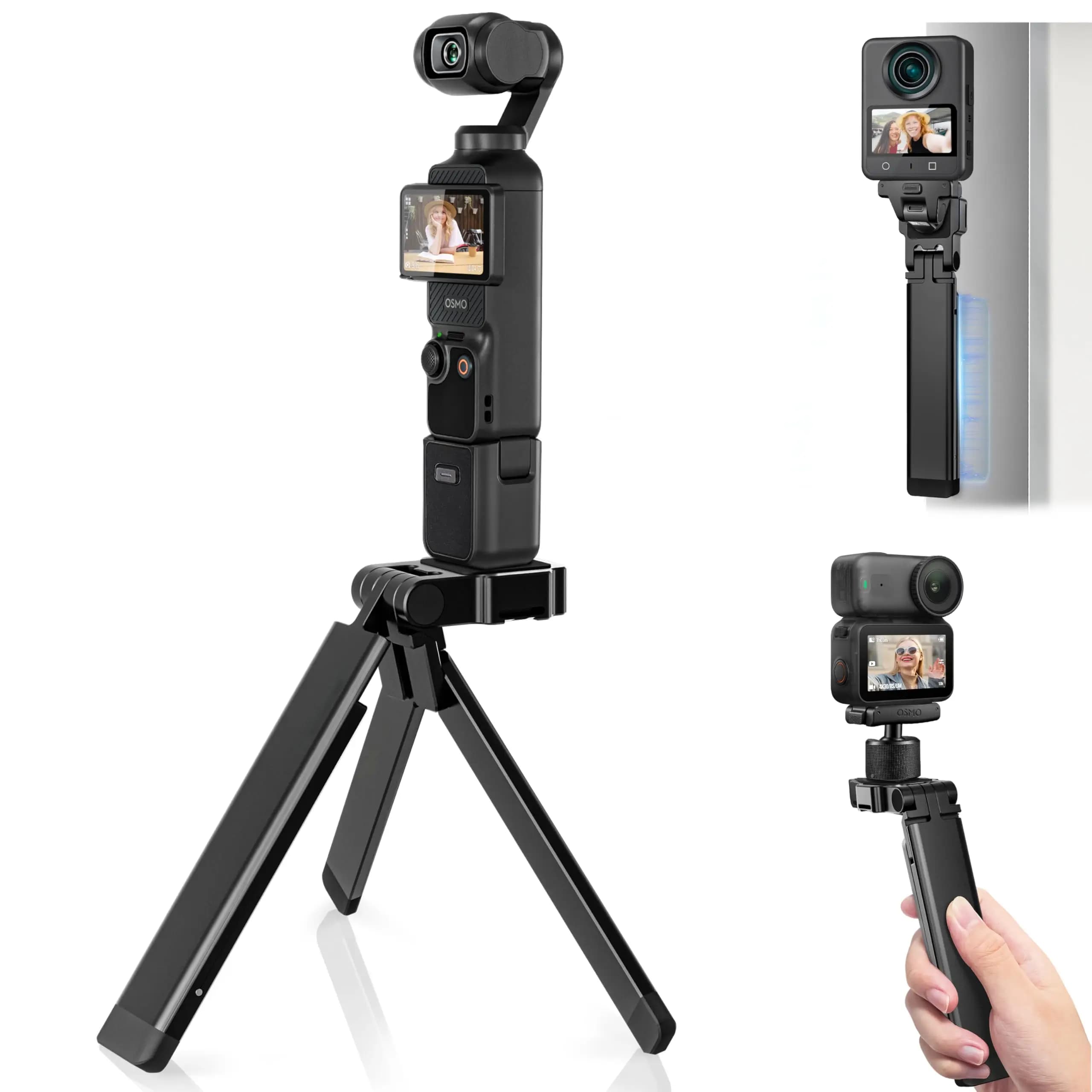 Supporto Magnetico per Treppiede per DJI Osmo Pocket 4/3 Action 6/5pro/4 Nano Insta360 X5/X4/X3, Montaggio Regolabile con Vite da 1/4" Versatile
