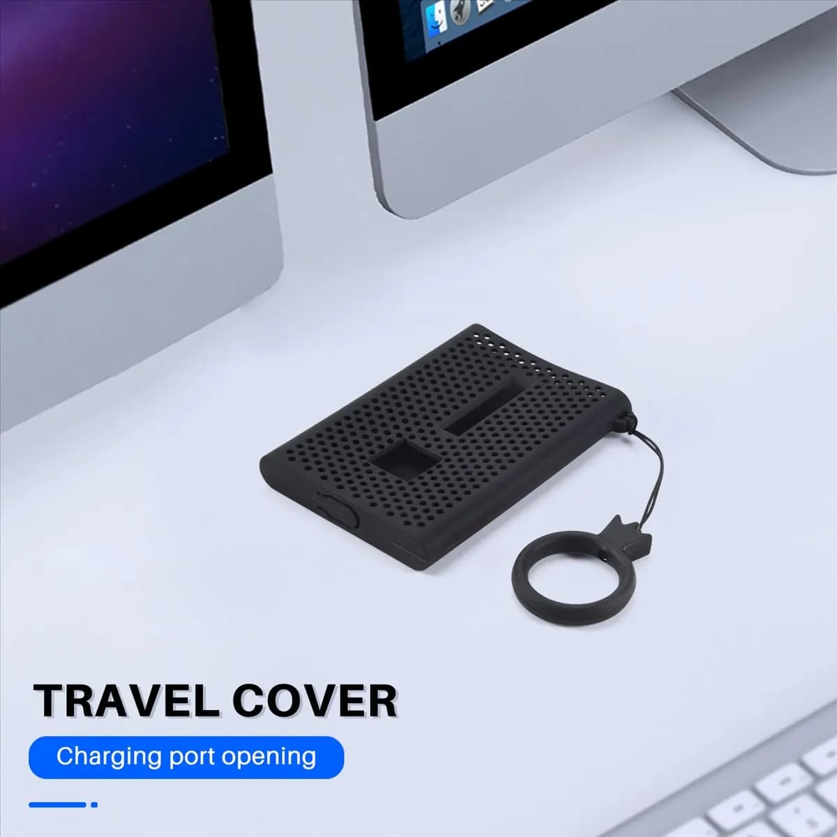 A40I Storage Travel Case Silicone Protective Cover for T7 Press Portable SSD External Solid State Drives
