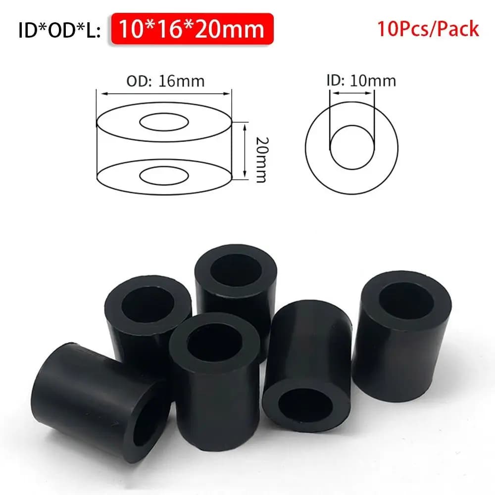10 Pz/pacco Durevole Non Filettato ABS Distanziatore TV Installare Colonna Pilastro Scheda PCB Supporto Hollow Standoff Rotondo M3-M10 Rondella di Nylon