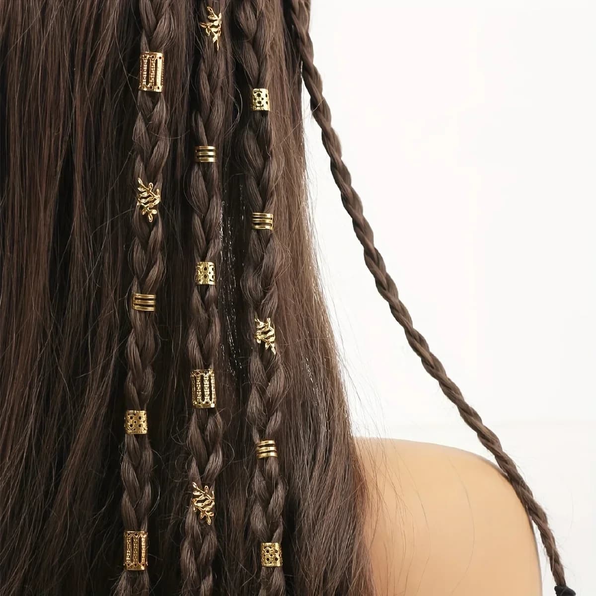 40 pz/set Set Anelli Per Capelli Misti, Dreadlocks Perline Treccia Per Capelli Anelli Clip Dread Locks Intrecciatura Dei Capelli Polsini Decorazione/Accessori