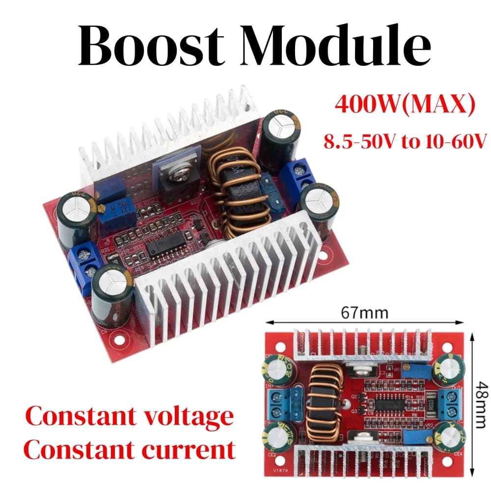 DC to DC 400W 15A(Max) 8.5-50V to 10-60V Module Step-Up Boost Converter Constant Current Power Supply LED Driver Voltage Charger