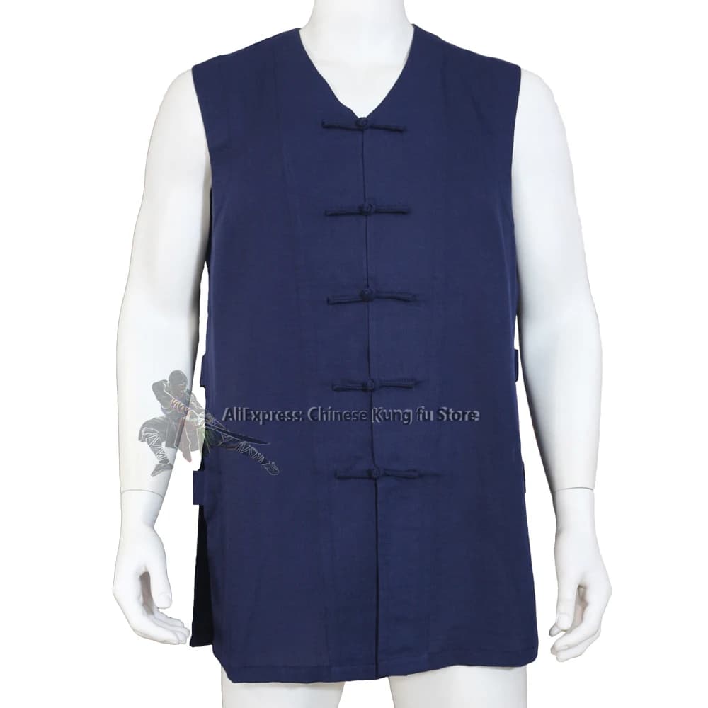 Cotton Linen Kung fu Vest Tai chi Jacket Martial arts Wing Chun Qigong T-shirts 25 Colors