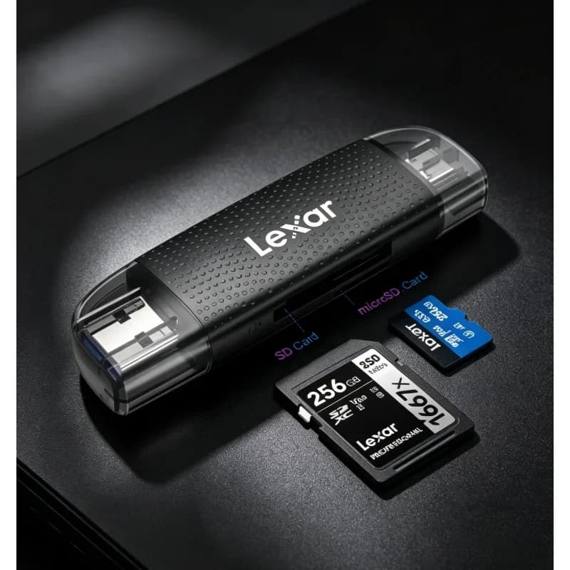 USB 3.2 Dual Slot Memory Card Reader Compact Adapter Support SD & MicroSD TF Card For Camera Notebook Photographer Use