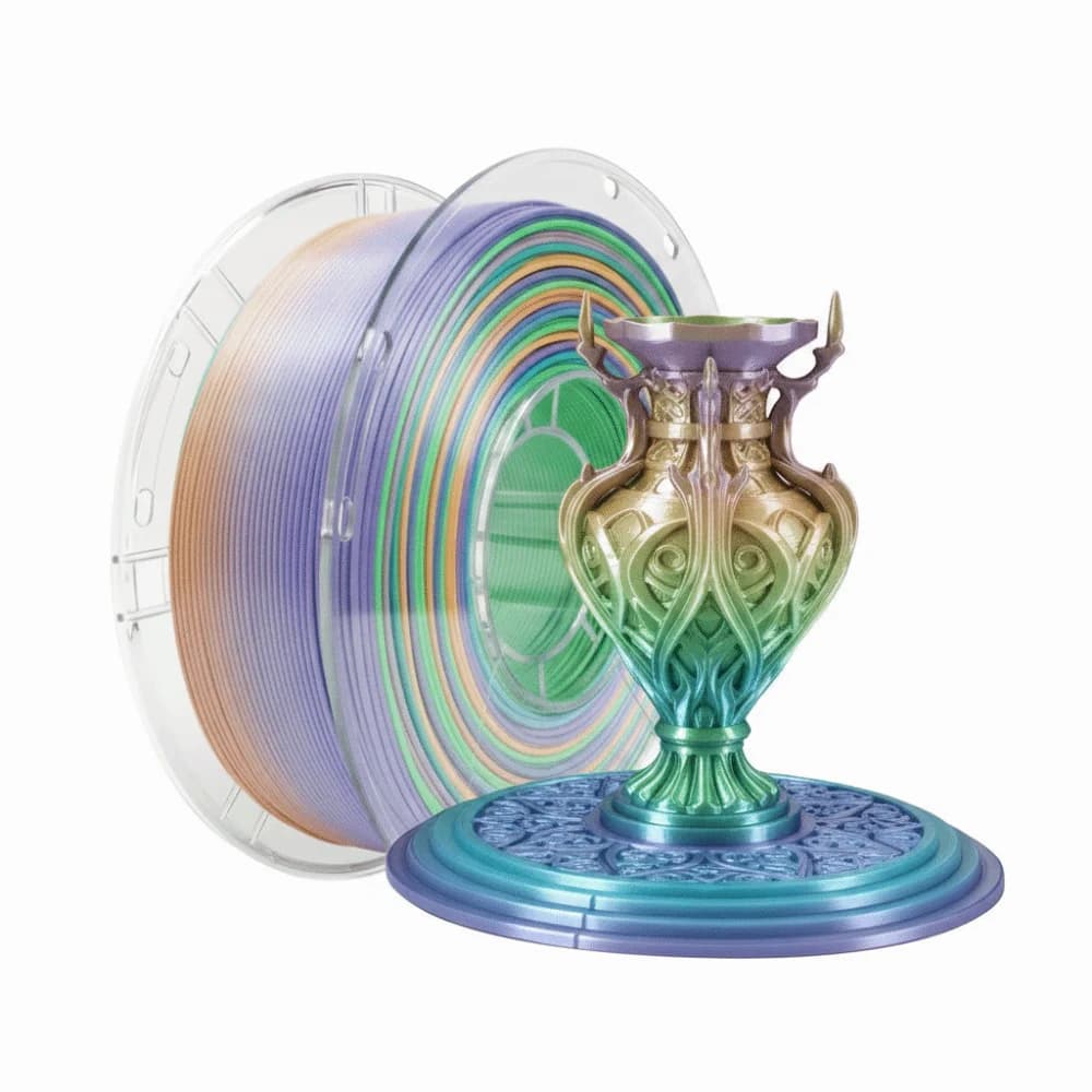 Universal 1.75mm 3D Printer Filament Rainbow Color PLA PLA Filament Smooth Shiny Low Warping PETG Filament Artistic Use