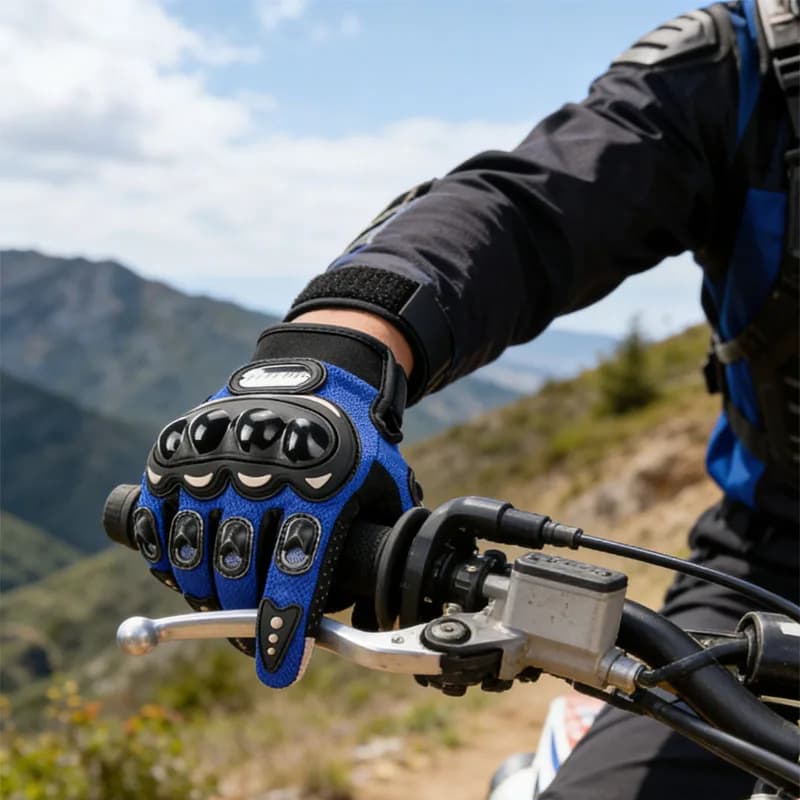 Mesh Motorcycle Cycling PVC Shell Gloves Full Finger Touch Screen Breathable Motorbike Motocross Bicycle Racing Riding Glove