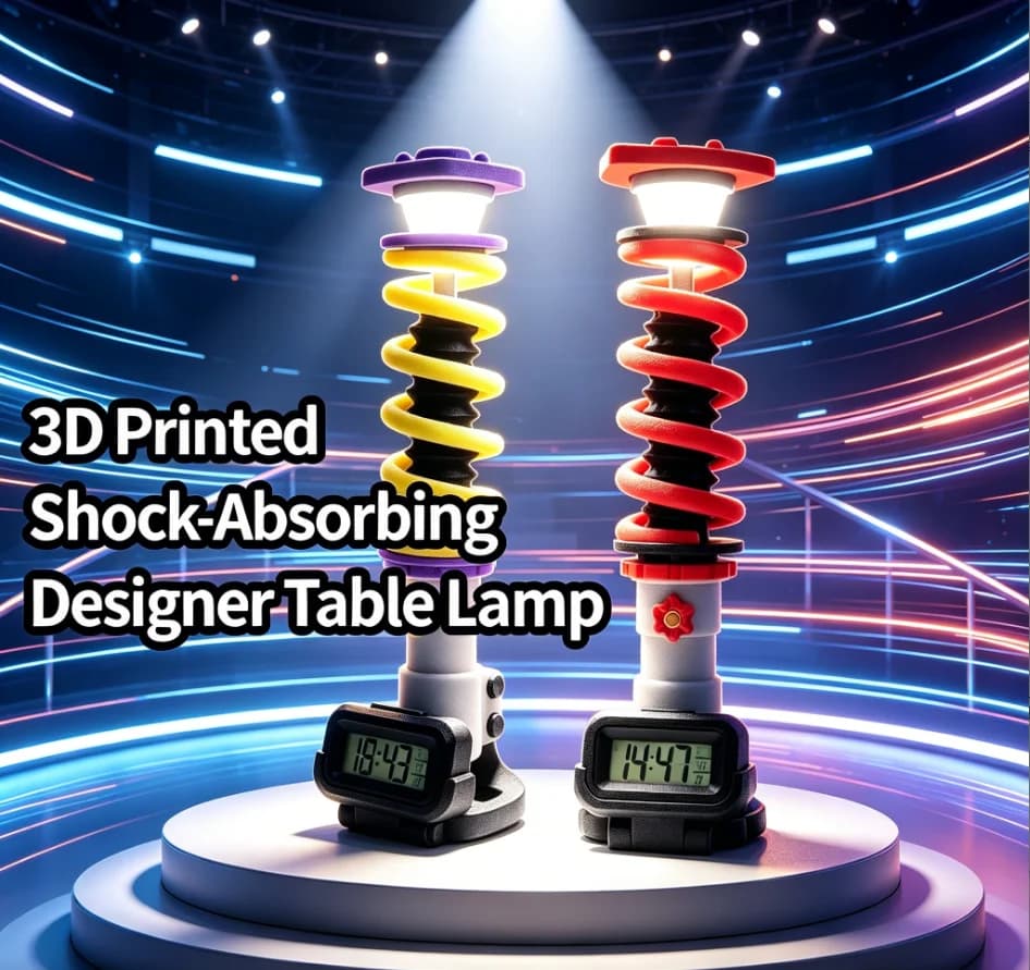 Lampada da Scrivania con Ammortizzatore Stampato in 3D, Batteria Ricaricabile 36V, Luce Regolabile per Casa e Ufficio
