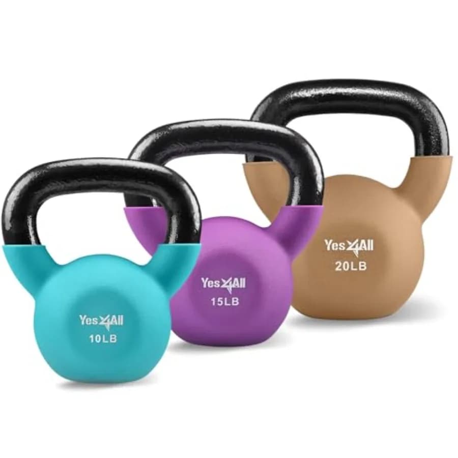 Adjustable Kettlebell Set Neoprene 10lb 15lb 20lb Black for Workout in Home Gym, Grip Set