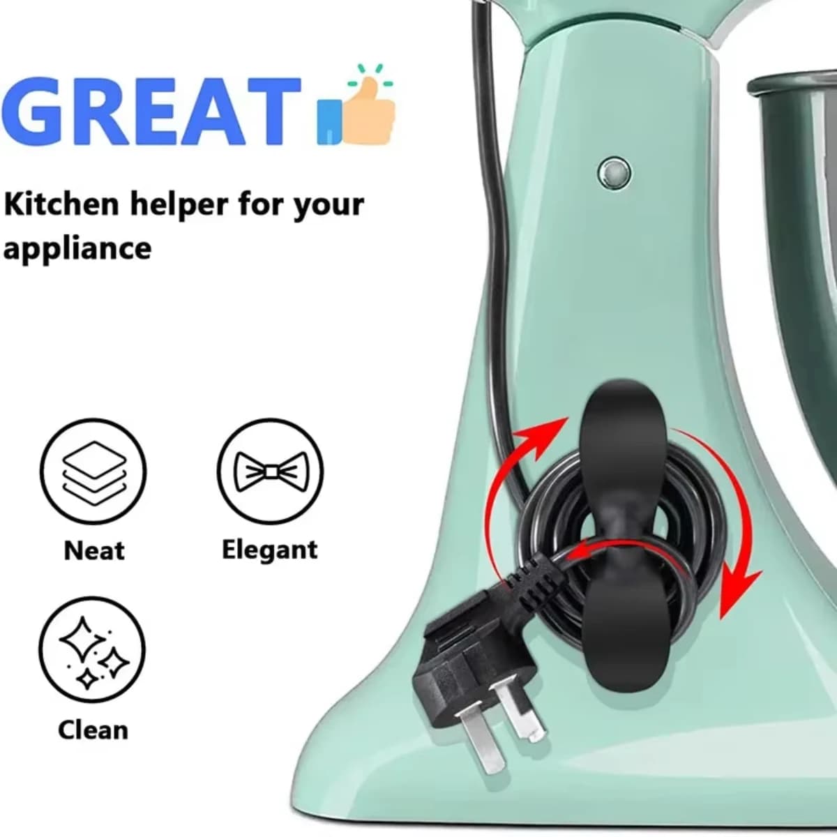 Cord Winder Organizer for Kitchen Appliance Cord Wrapper Cable Management Clip Holder for Air Fryer Coffee Machine Fixer