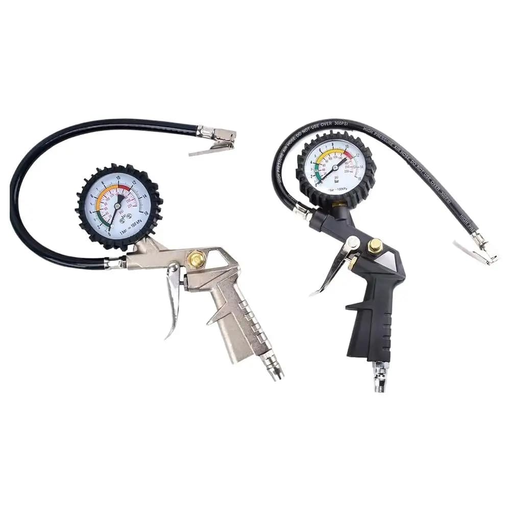 Manometro Digitale per Pneumatici 0-200PSI con Tubo da 14,5 Pollici - Gonfiatore e Sgonfiatore 3-in-1 per Auto/Moto/Bicicletta