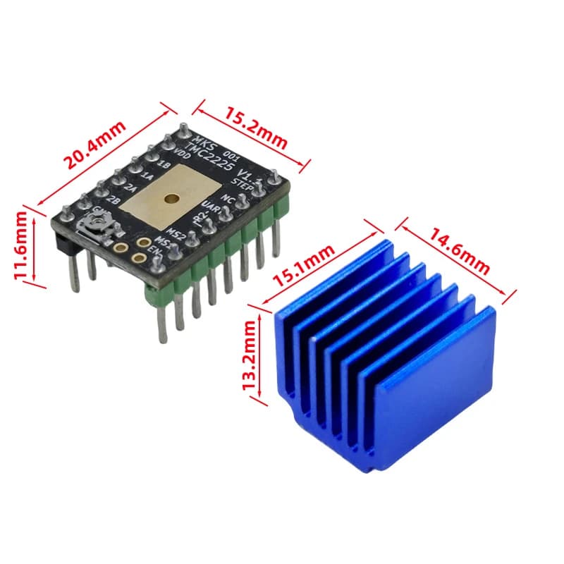 MKS TMC2225 2225 Driver del motore passo-passo Sostituisci TMC2208 TMC2209 Parte della stampante 3D StepStick Ultra silenzioso per SGen_L Gen_L Robin Nano