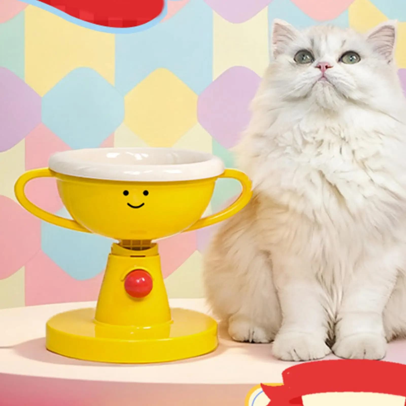 Ciotole per gatti rialzate Piatti per animali domestici piccoli antiscivolo in altezza regolabile a 5 livelli Ciotola per cibo e acqua per gatti per mangiare acqua alimentare in piedi