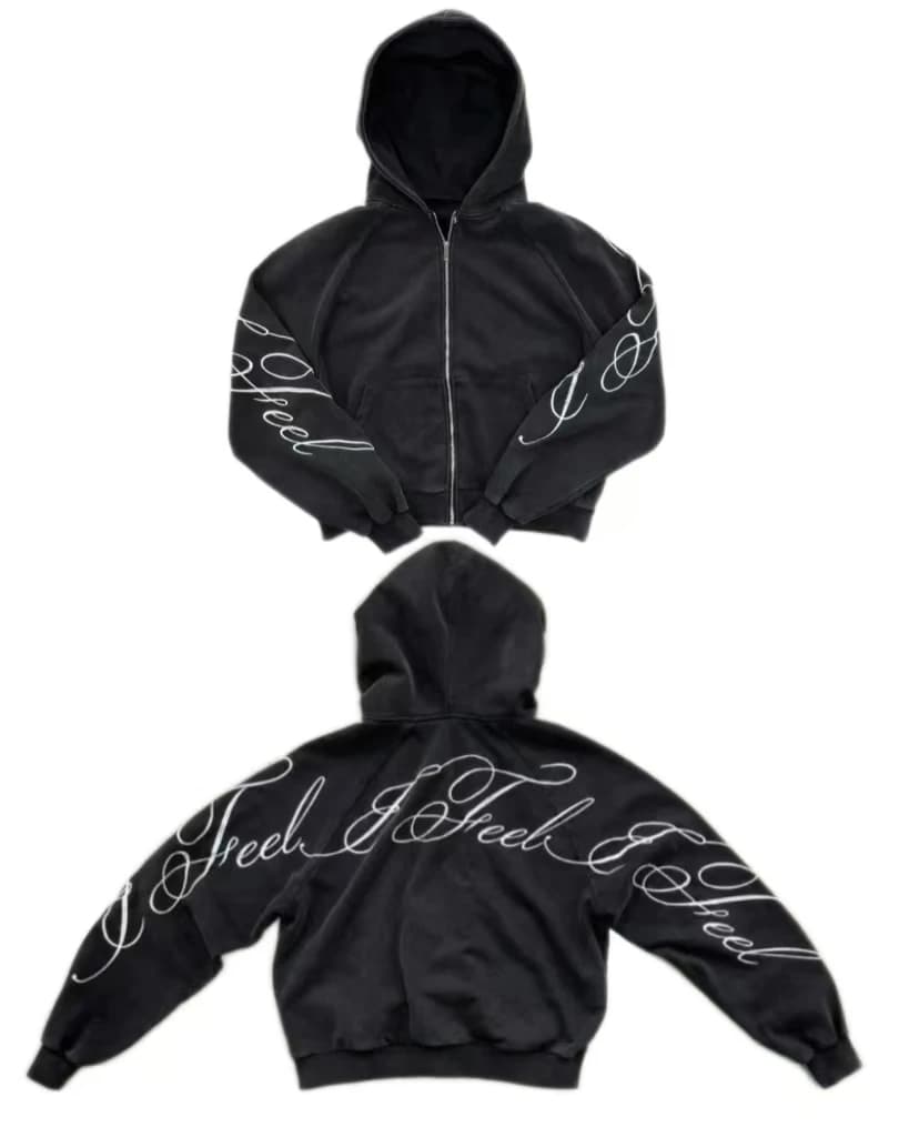 Y2K harajuku Gotico Lettera Stampa Retro Moda Uomo e Donna Felpa con cappuccio Hip-Hop Stile Punk Nero Felpe con cerniera oversize