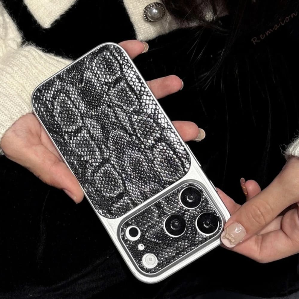 Custodia per telefono in pelle di coccodrillo per iPhone 17 Air 13 14 15 16 Pro Max 16Pro 17Pro Ufficiale con grandi finestre e protezione per fotocamera