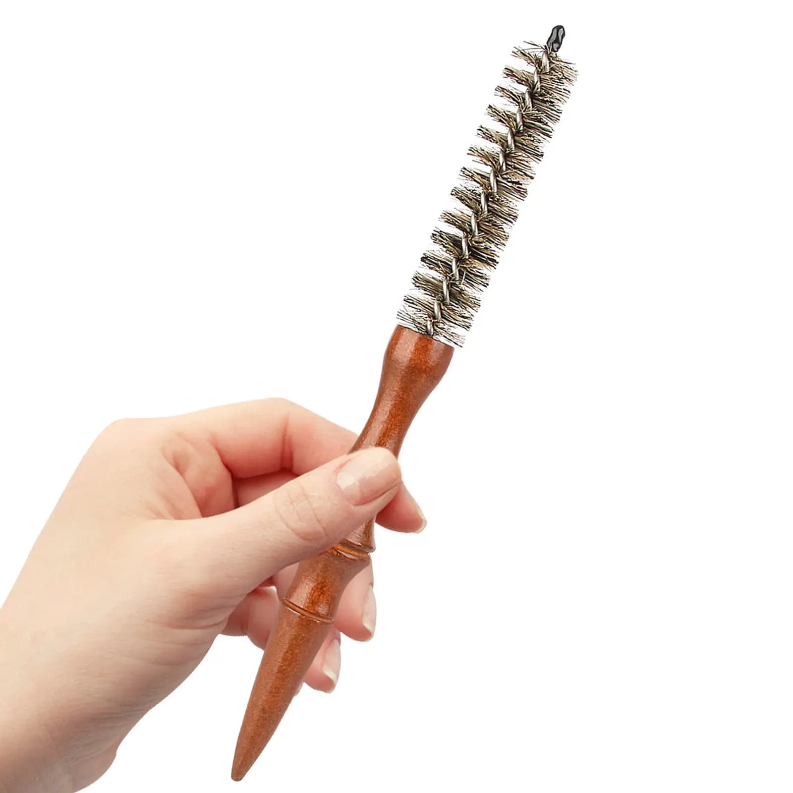 2 Pieces Mini Spiral Brush for Furnishing Hair with Handle in Styling, Drying with Phon, Lifting Frangia and Barba