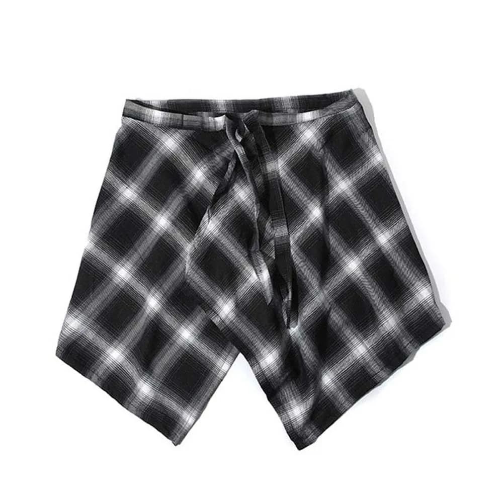 Gonna a quadri stile coreano con cintura, gonna corta asimmetrica a vita alta Y2K, decorazione in jeans
