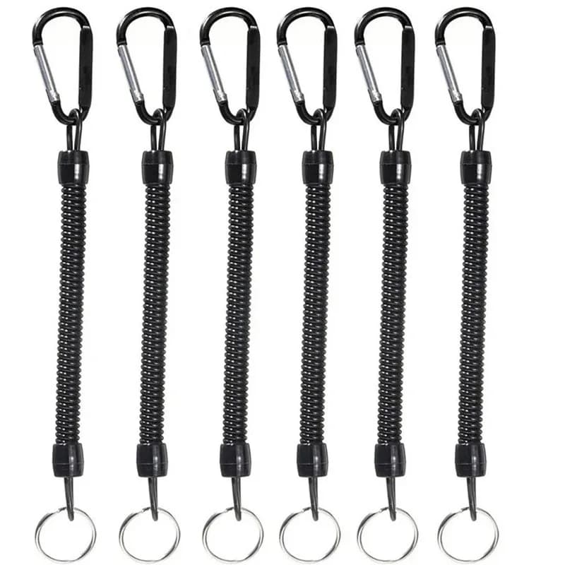 6 pezzi cordini da pesca con moschettone corde da barca corde di ritenzione supporto pinze attrezzatura da pesca per labbra per mantenere sicura la canna da pesca
