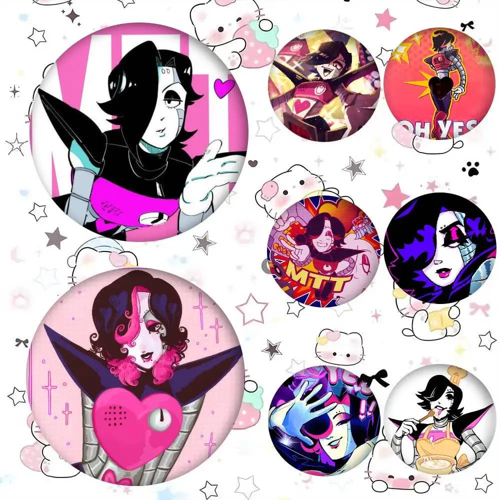 GAME Mettaton EX Anime Animals Funny Brooches Badge Backpack Clothes Gift Accessory