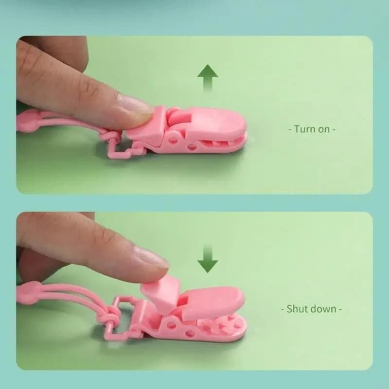 Catena per ciuccio con clip per massaggiagengive per neonato, cinturino per capezzoli in silicone morbido, porta ciuccio L8RB