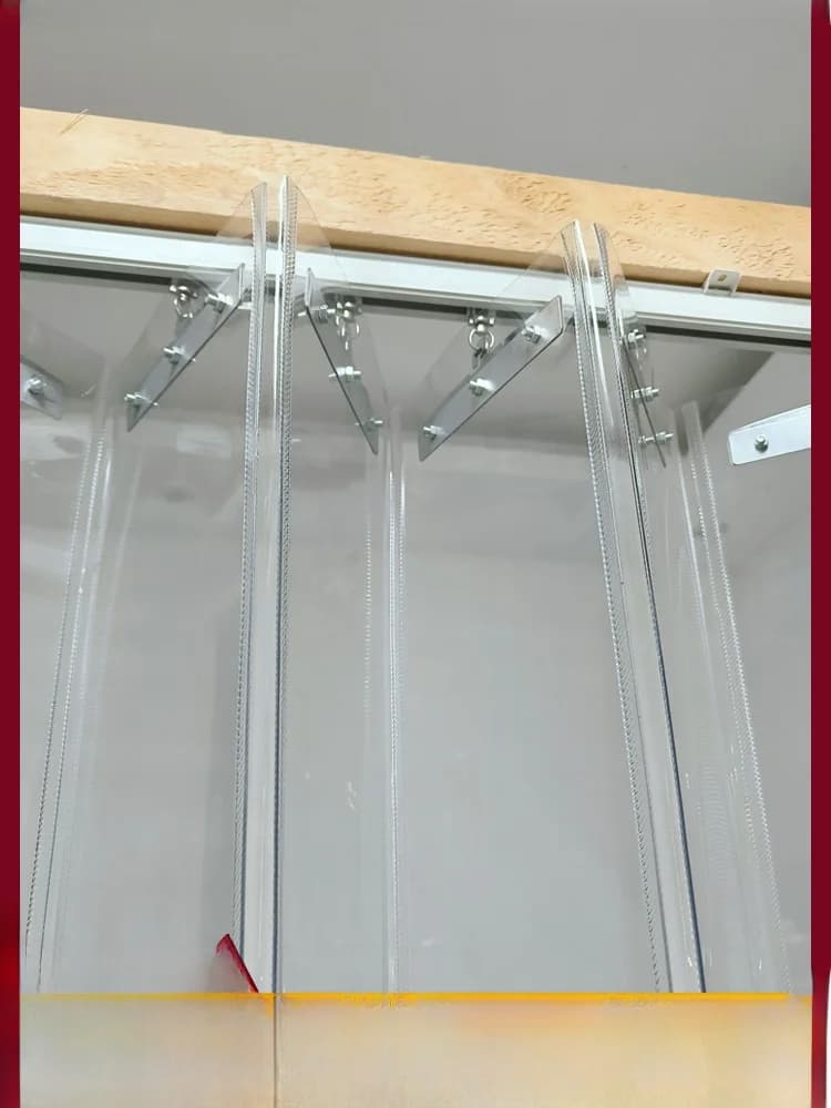 Tenda per porta morbida in PVC commerciale e residenziale Tenda divisoria in plastica trasparente antivento pieghevole scorrevole per Air Con...