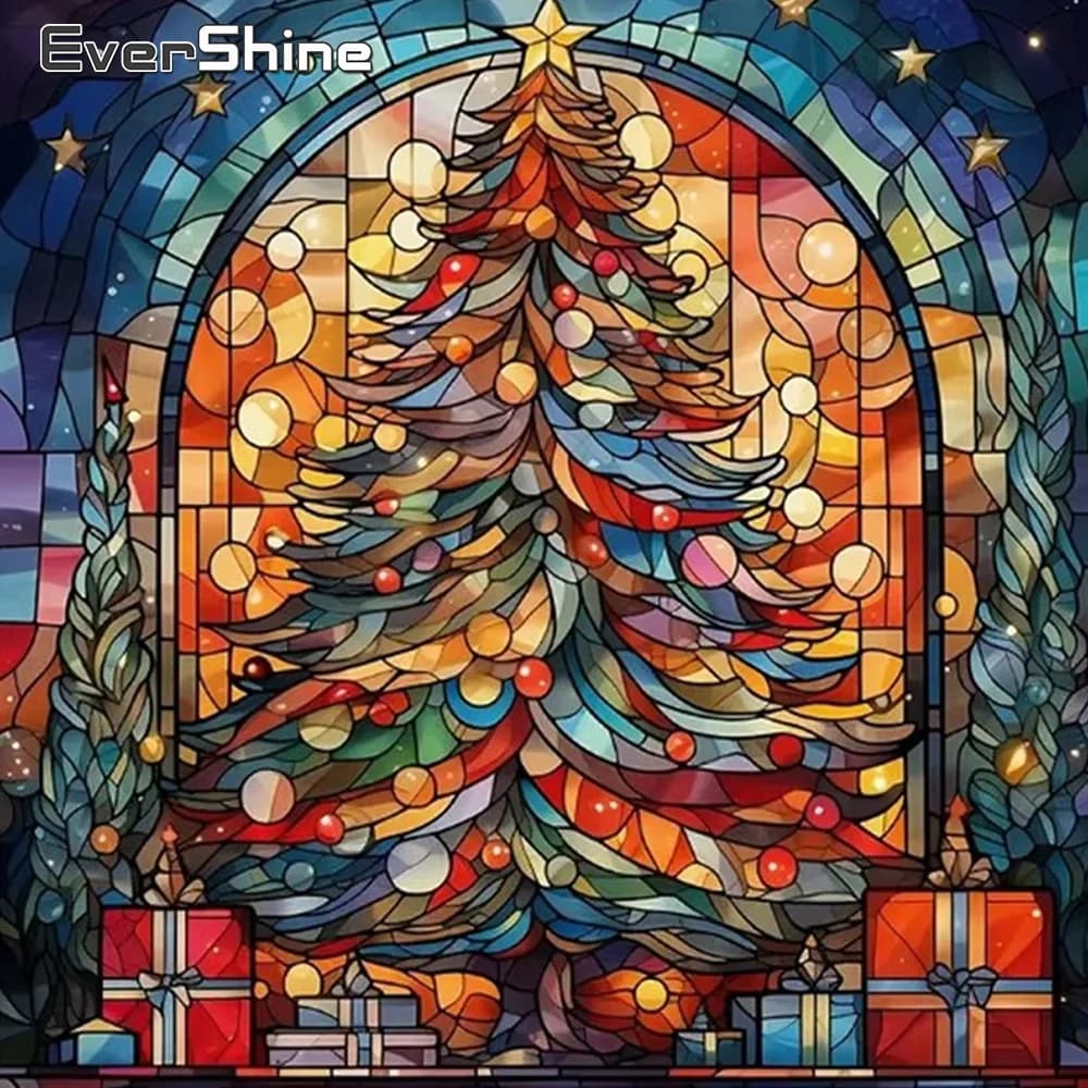 MomoArt Paesaggio Pittura Diamante Albero Di Natale Pieno Quadrato Rotondo Trapano Mosaico Decor Per La Casa Regalo Del Bambino