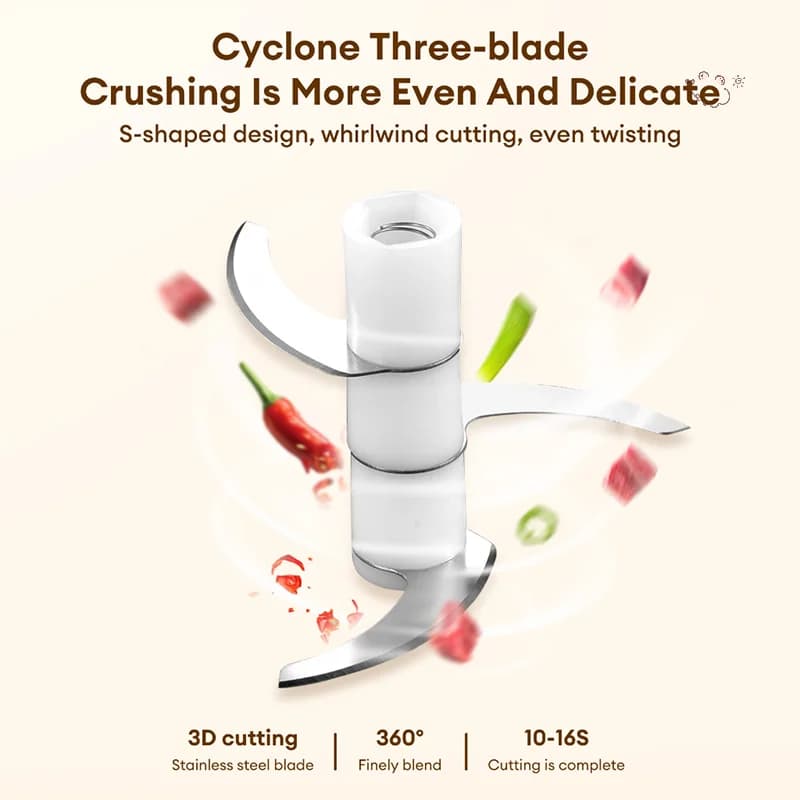 [H8G] Frullatore Elettrico Portatile 3 in 1, Sbattitore Multifunzione per Impastare, Frullare Uova, Processore Alimentare, Utensile da Cucina